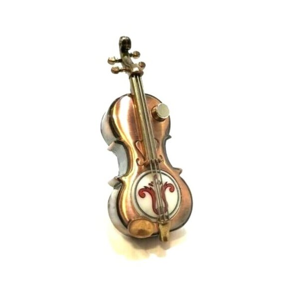 Vintage Cello Musical Instrument Refillable Table Lighter Collectible Rare Find - Picture 1 of 7